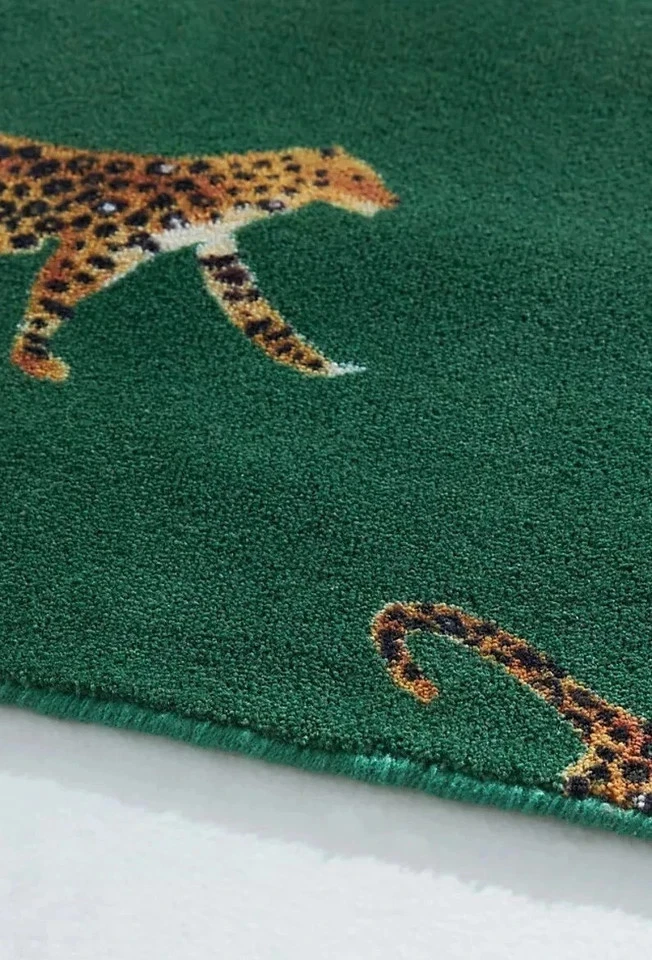 Anthropologie Rug Hand Tufted Cheetah Rug Leopard Rug Wool Area Rug6x9 8x10 - Image 3 of 4
