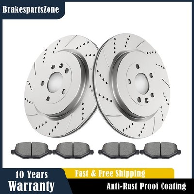 REAR Brake Rotors Pads fit for Explorer 2013-19 Flex MKT MKS Drilled Slotted