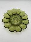 Vintage 1972 Anchor Hocking Fairfield Avocado Green Egg Plate