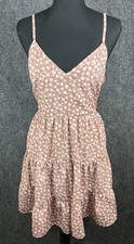 SHEIN Ditsy Floral Print Tie Back Ruffle Hem Boho Dress  Size 6 (M)