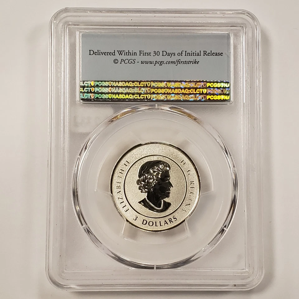 2017 $3 Canada 1/4 oz .9999 Silver - PCGS SP 69 - SKU-Q2382 - Image 2 of 4