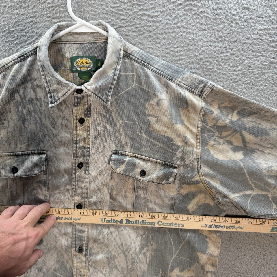 Cabelas Shirt Adult Large Camouflage Grunge Skater Thrasher Faded Y2K Mens Camo - Image 3 of 4