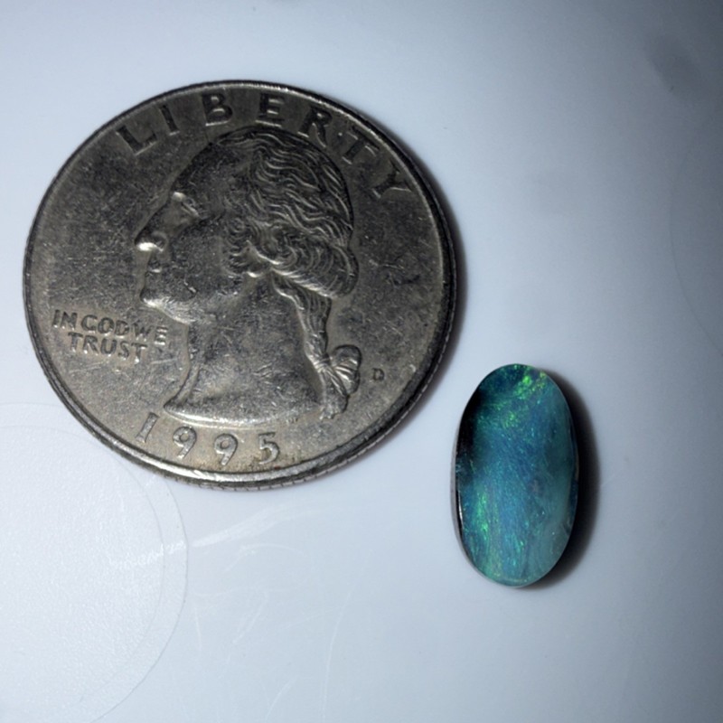 1.23 ct  Blue Green Opal Gemstone Oval Cabochon for Jewelry 