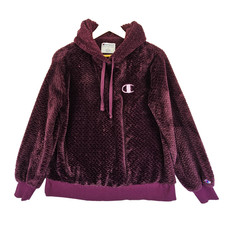 Champion Soft Velour Hoodie Womens S Plum Cozy Outdoor Athleisure