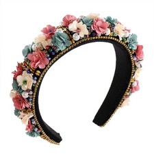 Elegant Rhinestone Flower Headbands for Women  Girls - Bejeweled Velvet Hair Ho