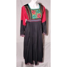 Vintage Hand Made By Nelly Embroidered Mexican Caftan Kaftan Dress Tunic
