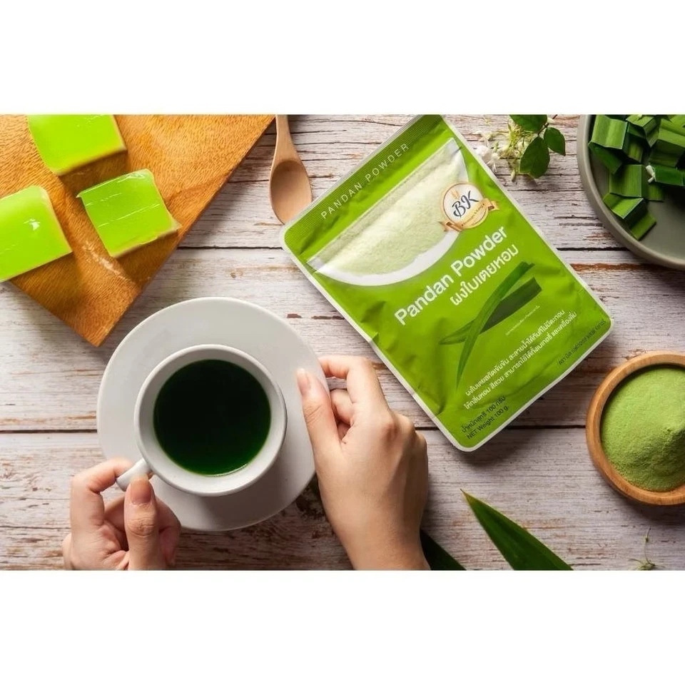 Pandan Polvo para Panadería Postre Bebidas Bebidas Pastel Marca BK Saludable 500g Foto 4 de 4