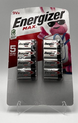 Energizer MAX Alkaline 9 Volt Batteries, 8-Pack