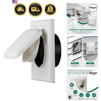 Exclusive Dual Door Dryer Vent Cover Outdoor 4 inch with Collar,  w Highest U...