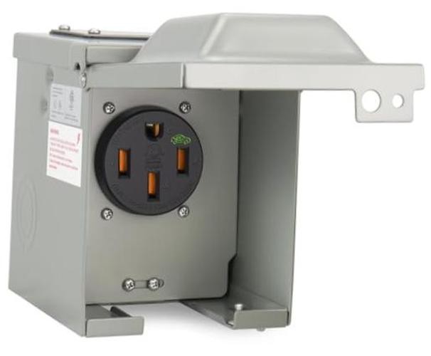 50 Amp 125/250 Volt EV Power Outlet Box, NEMA 14-50R 50 Amp EV Outlet Box