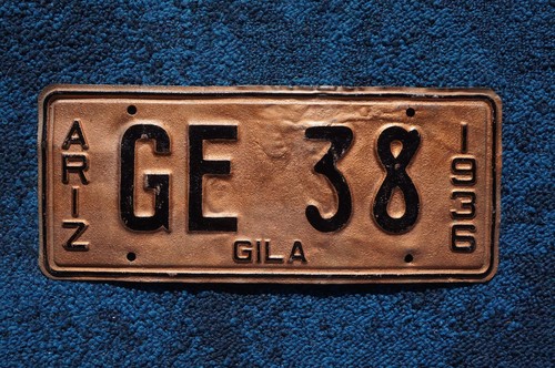 1936 GILA County ARIZONA License Plate