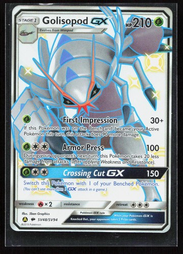 Golisopod GX SV48/SV94 Shiny GX Rare Hidden Fates Shiny Vault Pokemon Holo