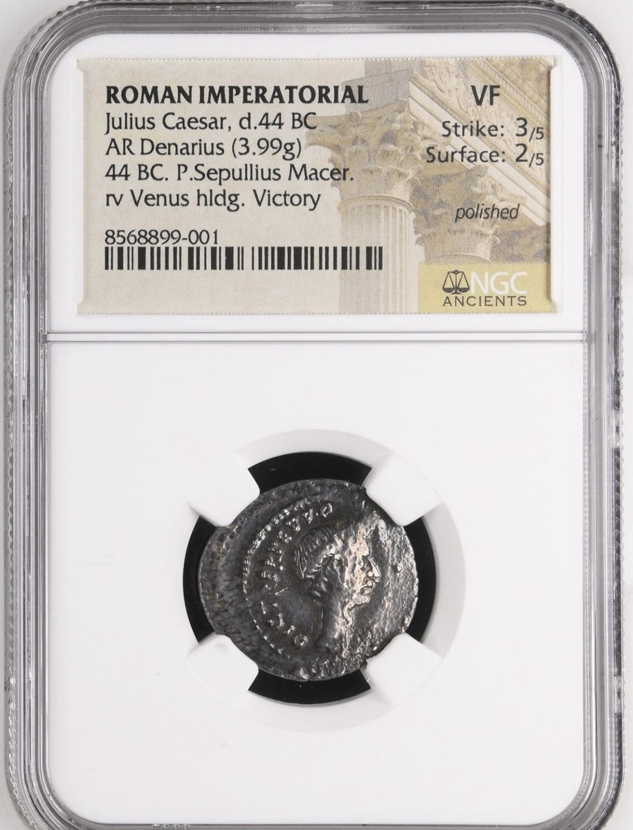 Julius Caesar Denarius Lifetime Portrait 44BC NGC VF 3/5 Strike | eBay