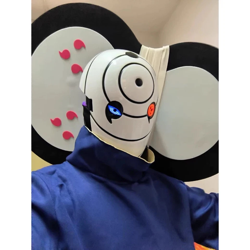 Naruto Obito Uchiha Tobi LED Cosplay Mask Helmet Sharingan Eye Akatsuki Prop - Image 3 of 4