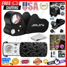 2 Pack Jewelers Loupe, 30X 60X 90X Illuminated Jewelers Eye Magnifier and Mag...