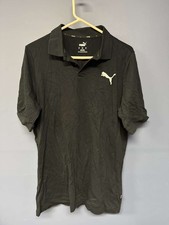 PUMA ESS Pique Polo Shirt Black Regular Fit Men’s Large 100% Cotton