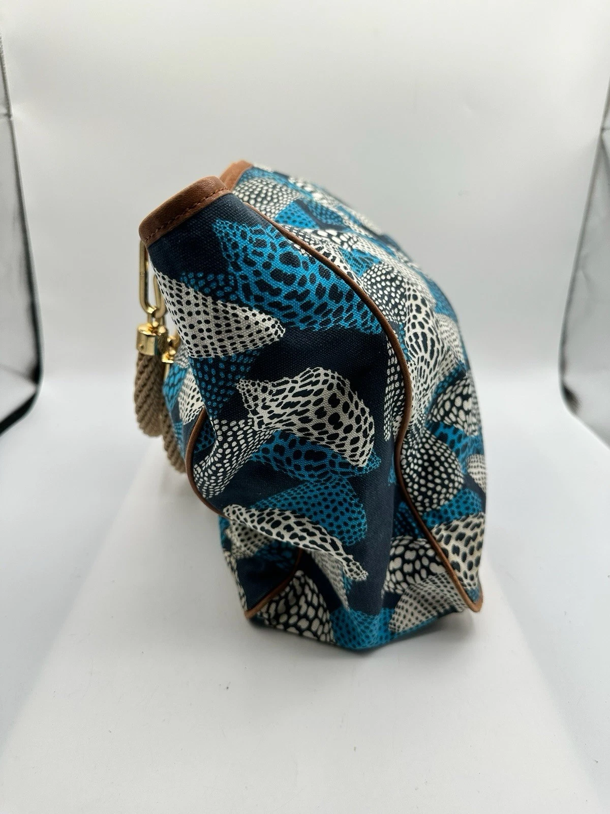 Borsa a tracolla Tory Burch Channing multicolore tela manici corda tote bag