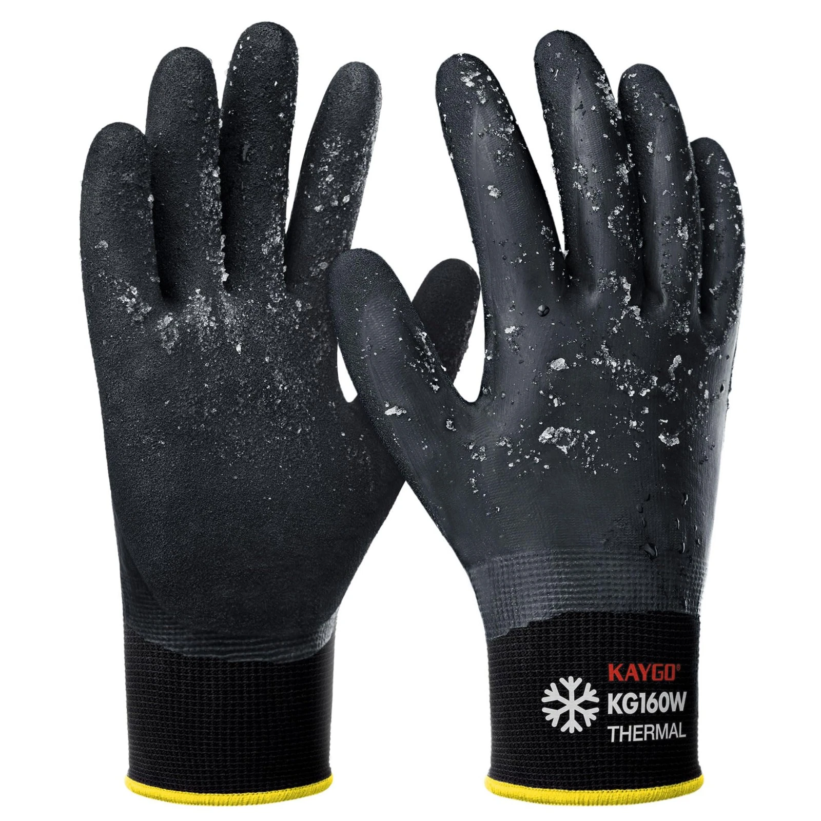 KAYGO Winter Waterproof Work Gloves for Men and Women, X-Large, Black-thermal