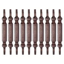 10pcs T10 Magnetic Double-Ended Screwdriver Bit 1/4" Hex Shank Solid Torx Tools