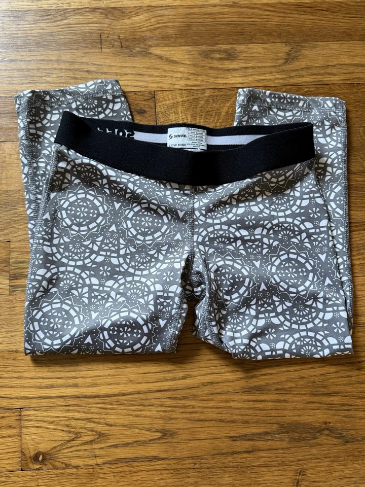 Leggings de tiro bajo gris y blanco Soffe Dri Capri para niñas talla M 8-10 Foto 4 de 4