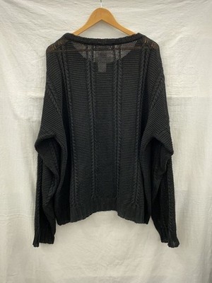 トップス Cristseya 24ss Linen cable knit sweater Cristaseya Knit & Sweater (thick) XL Linen BLK Plain Cable