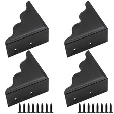 3.74inch Metal Corner Protectors Decorative Desk Box Protector Black