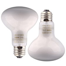 Aiicioo Reptile Basking Light Bulb - 100W Reptile Heat Lamp 2 Pack UVA Daylight