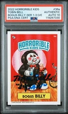 Tobin Bell Auto Signed Bogus Billy Garbage Pail Horrorible Card 36a Saw PSA 10