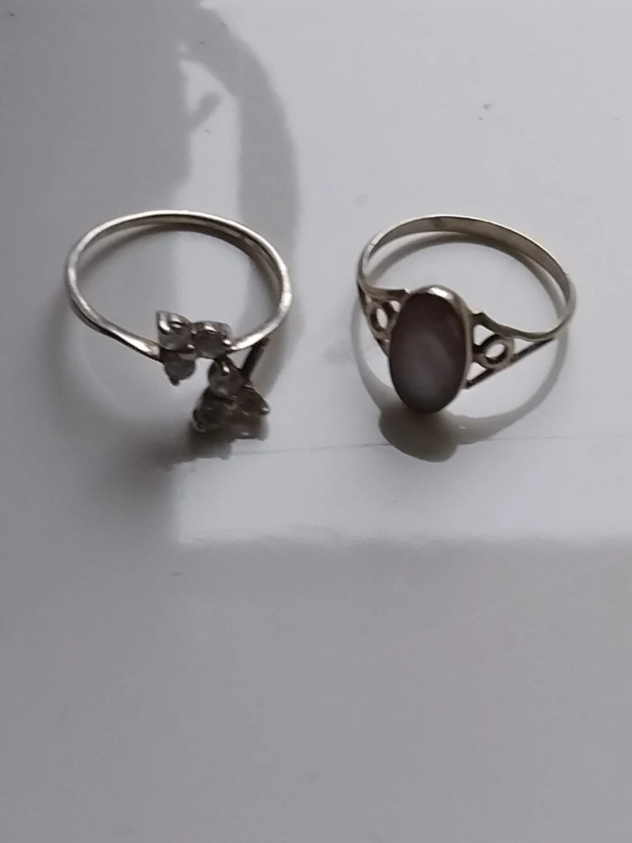 Bague Argent Massif Et Ambre - Taille 50 - Occasion