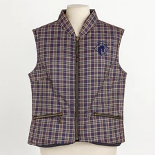 $175 ARISTA Plaid Quilted Vest Equestrian Zip Womens XS Limited Edition Riding