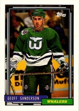 1992-93 Topps #402 Geoff Sanderson Hartford Whalers