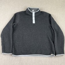 Marine Layer Reversible Quilted Corbet Snap Pullover Mens XL Gray Soft Mock Neck