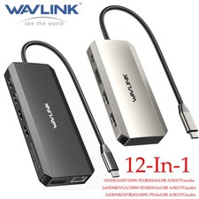 USB C Hub Laptop Docking Station Triple Monitor 4K Display Dual HDMI/DP/VGA/USB