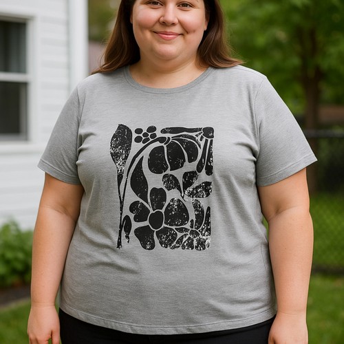 Camiseta para mujer talla grande manga corta gran tamaño cuello redondo holgada - Imagen 13 de 20