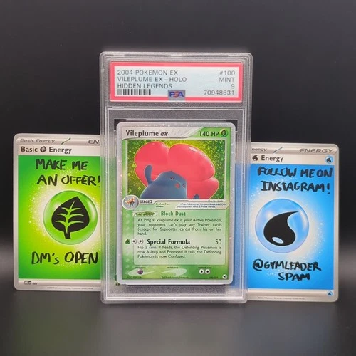 PSA 9 Vileplume ex #100/101 Holo Rare EX Hidden Legends Pokémon Card