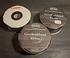 3 NEUE Geschenk-/Satin-/ Schleifenband Rollen Ribbon/ schw, Fa. DanWay, Länge ?