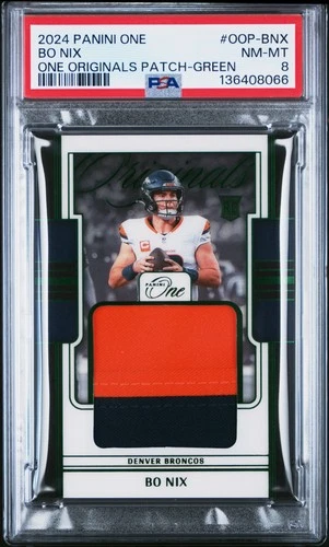 2024 PANINI ONE ONE ORIGINAL PATCHES GREEN #OOP-BNX BO NIX ROOKIE RC 4/25 PSA 8