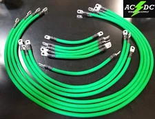 # 2 Awg HD Golf Cart Battery Cable 13 pc GREEN TXT E-Z-GO Set U.S.A MADE