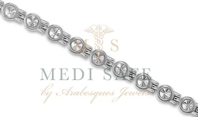 DAMEN TITAN & KRISTALL BIO MAGNETTHERAPIE SCHMERZEN/ARTHRITIS LINDERUNG ARMBAND C