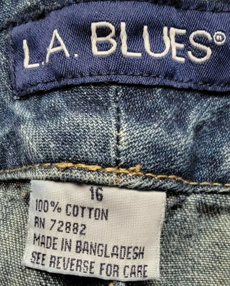 Pantalones cortos LA Blues para mujer talla 16 azul Jean Foto 2 de 4