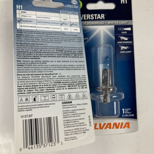 Sylvania Silverstar H1 Pair Set of 2 SINGLE Headlight Bulbs Sealed H1ST.BP NEW - Bild 4 von 5