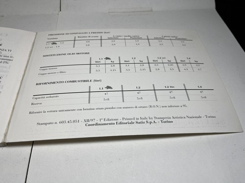 MANUALE USO E MANUTENZIONE LANCIA Y 1997 - Foto 4 di 6