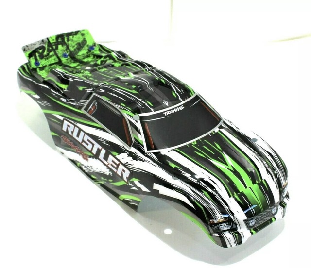 TRAXXAS RUSTLER VXL 2WD BODY BLACK BLUE GREEN | eBay