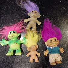 Vintage Troll Doll Toy Lot, Russ Fisherman, Trend Master 