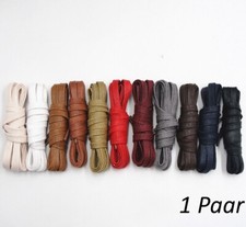Gewachste Schnürsenkel Laces Schnürband Flach 10 Farben 80cm - 180cm x 7-8mm Neu