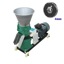 4MM Animal Chicken Feed Pellet Mill Machine Farm Feed Pelletizer 3 Rollers 220V