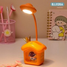 Cute Orange Desk Lamp for Kids, Rechargeable Small Lamps