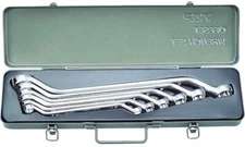 TOP 45°angle Offset Wrench Set 6-pcs(8x10~24x27mm)with Metal Case ISO-TM-B Japan
