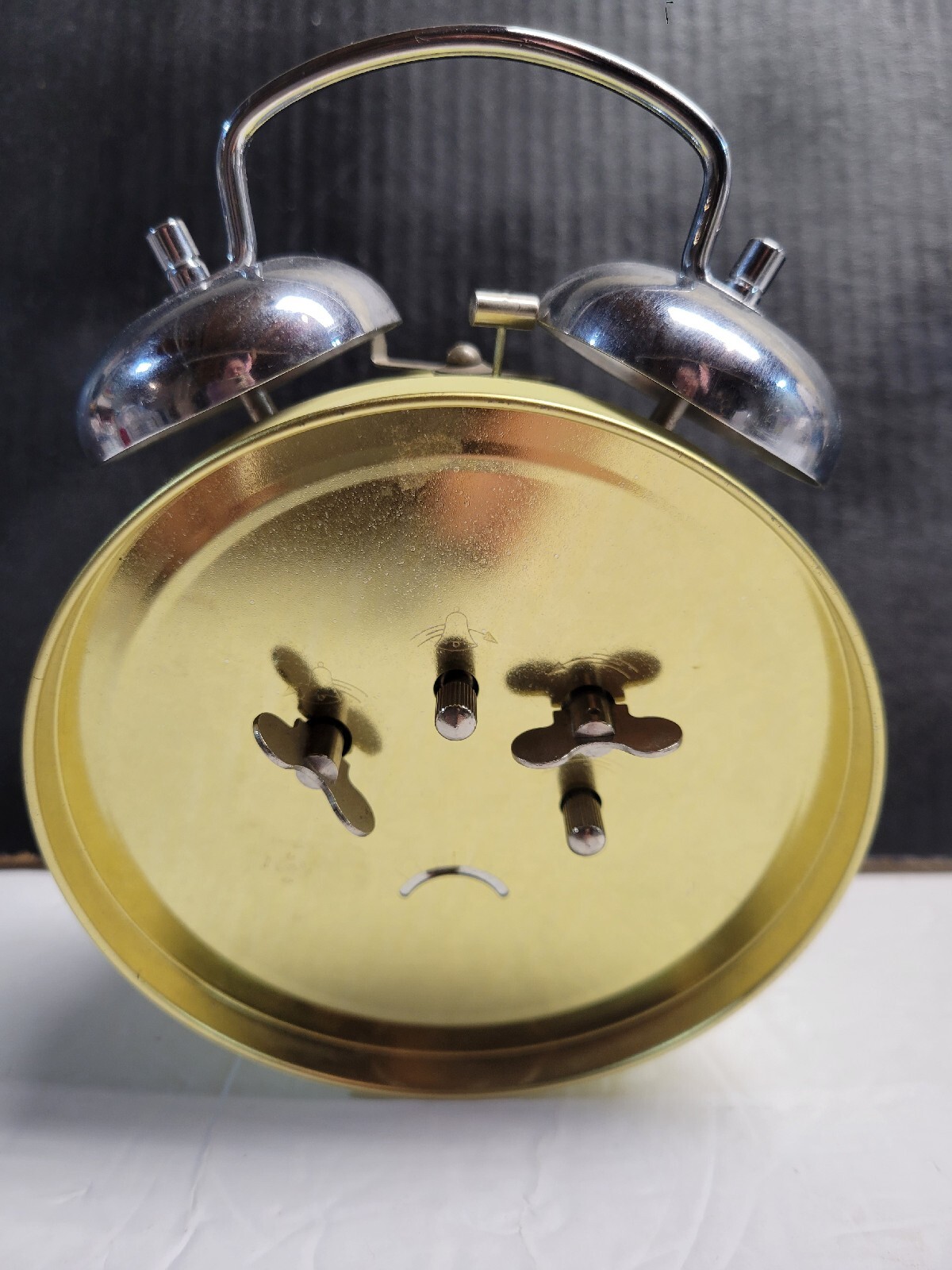 Vintage Unique Wind Up Metsl Clock Bird Moves 