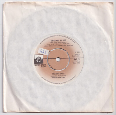 (AA337) Frankie Valli, Swearin' To God - 1975 - 7'' vinyl